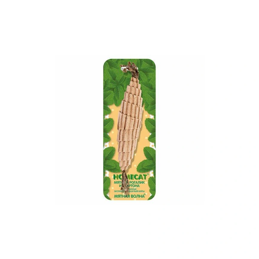Игрушка Homecat для кошек, мятный рогалик из картона с пропиткой экстрактом кош, 15 см фото 1