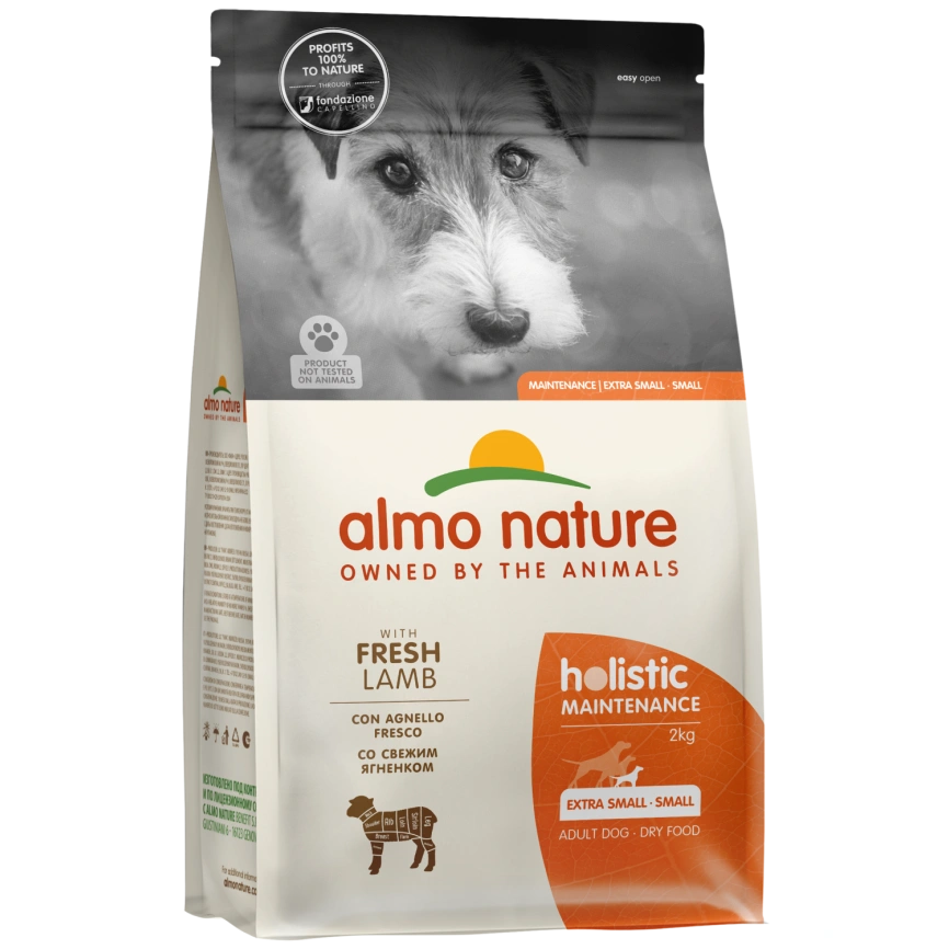 Сухой корм Almo Nature Lamb & Rice для взрослых собак малых пород со свежим ягненком и коричневым рисом, 2 кг фото 1