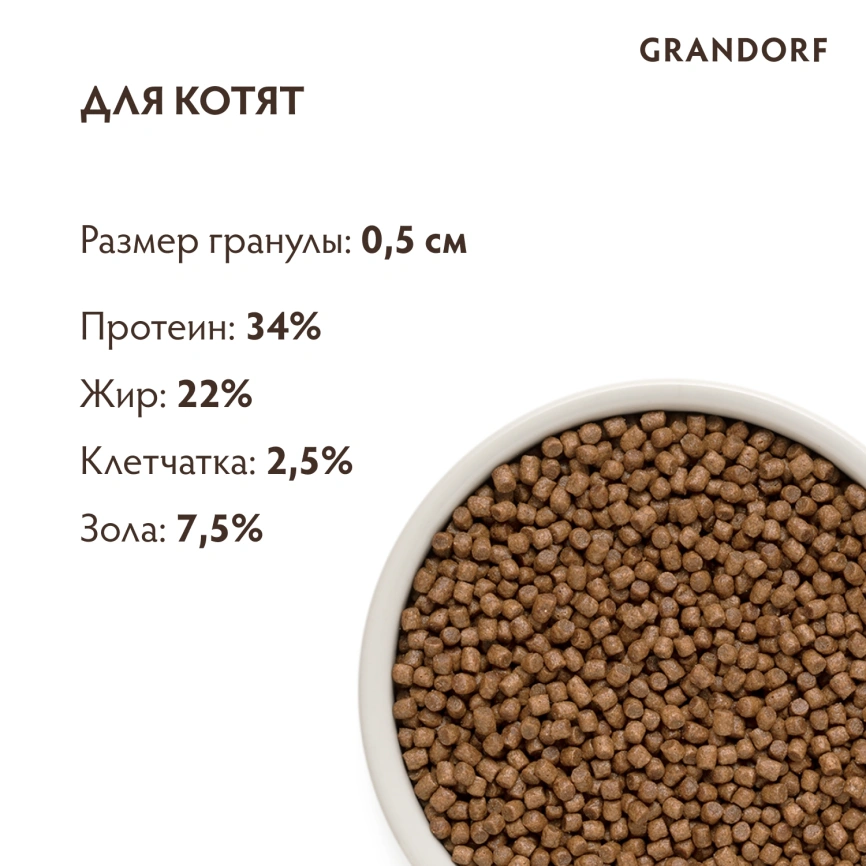 Сухой корм Grandorf Lamb & Turkey Kitten для котят, с ягнёнком и индейкой, 400 г фото 9