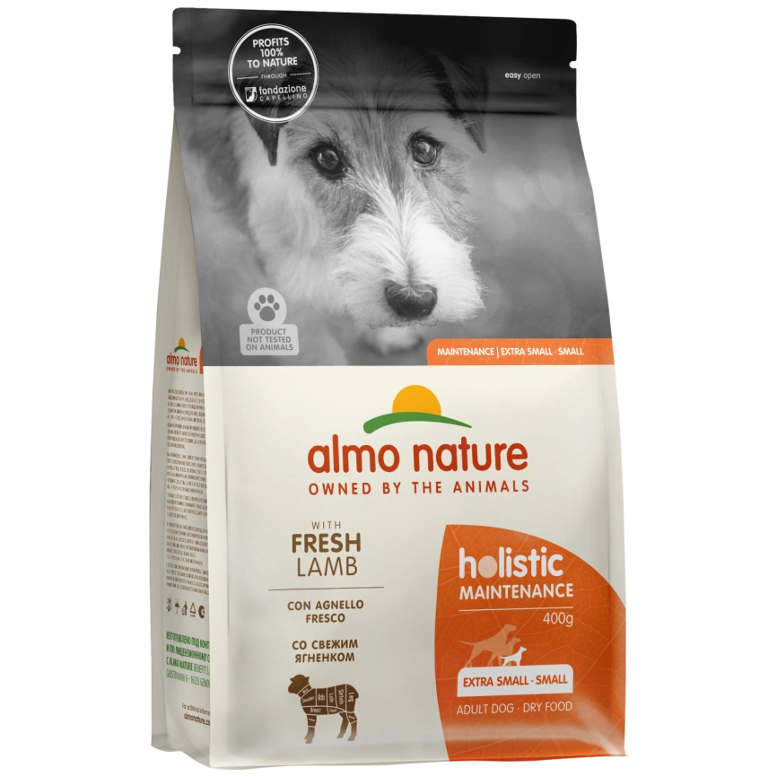 Сухой корм Almo Nature Lamb & Rice для взрослых собак малых пород со свежим ягненком и коричневым рисом, 400 г фото 1