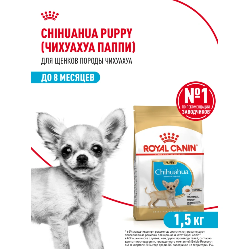 Сухой корм Royal Canin Chihuahua Puppy для щенков породы чихуахуа, 1,5 кг фото 14