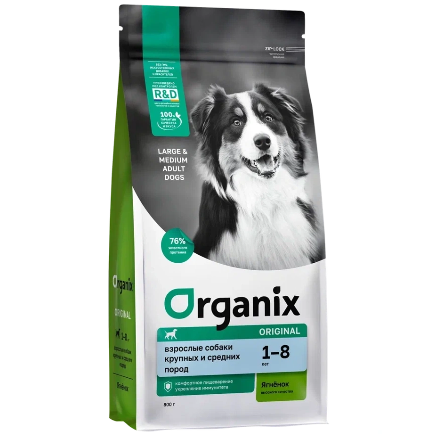 Сухой корм Organix Adult Large & Medium Lamb & Vegetables для взрослых собак крупных и средних пород, с ягненком, фруктами и овощами, 800 г фото 1