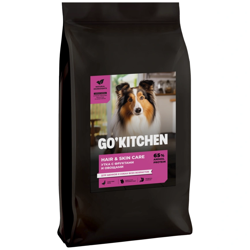 Сухой корм Go'Kitchen Duck для щенков и собак всех возрастов, с уткой, 9,98 кг фото 3