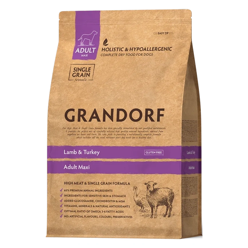 Сухой корм Grandorf Lamb & Turkey Maxi для взрослых собак крупных пород, с ягненком и индейкой, 10 кг фото 1