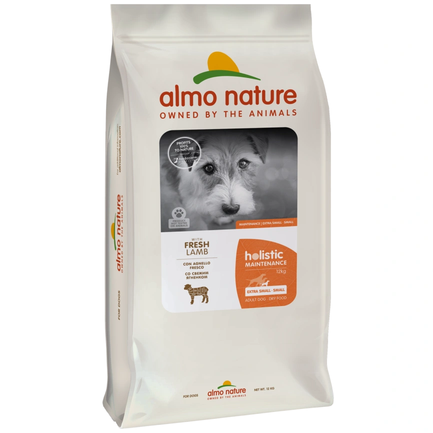 Сухой корм Almo Nature Lamb & Rice для взрослых собак малых пород со свежим ягненком и коричневым рисом, 12 кг фото 1