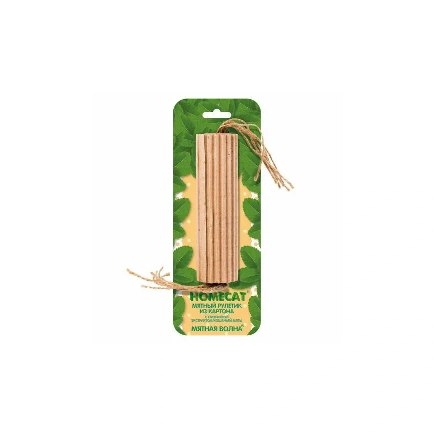 Игрушка Homecat для кошек, мятный рулетик из картона с пропиткой экстрактом кош, 15 см фото 1