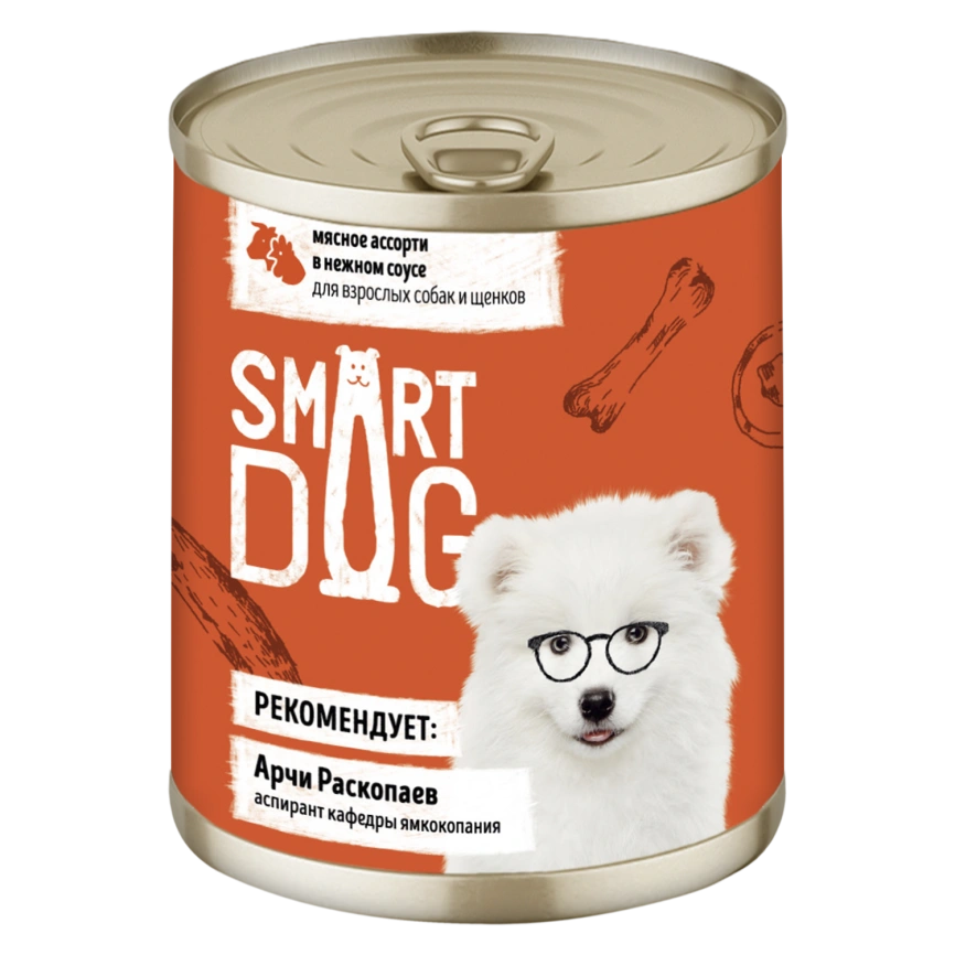 Влажный корм Smart Dog Meat Assortment для взрослых собак и щенков, мясное ассорти в нежном соусе, 240 г фото 1