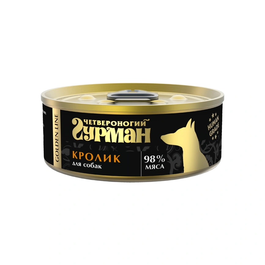 Влажный корм Четвероногий Гурман Golden line Rabbit для собак, кролик натуральный в желе, 100 г фото 1