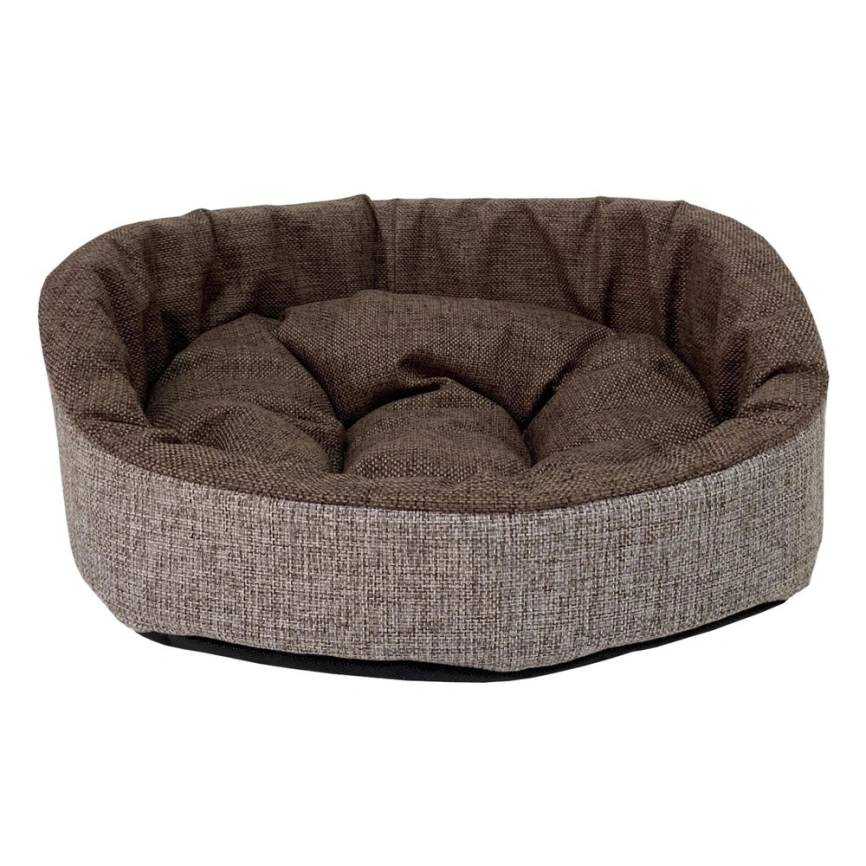 Лежак Homepet для домашних животных, Жаккард Wool №3 коричневый, 57 см х 45 см х 17 см фото 1