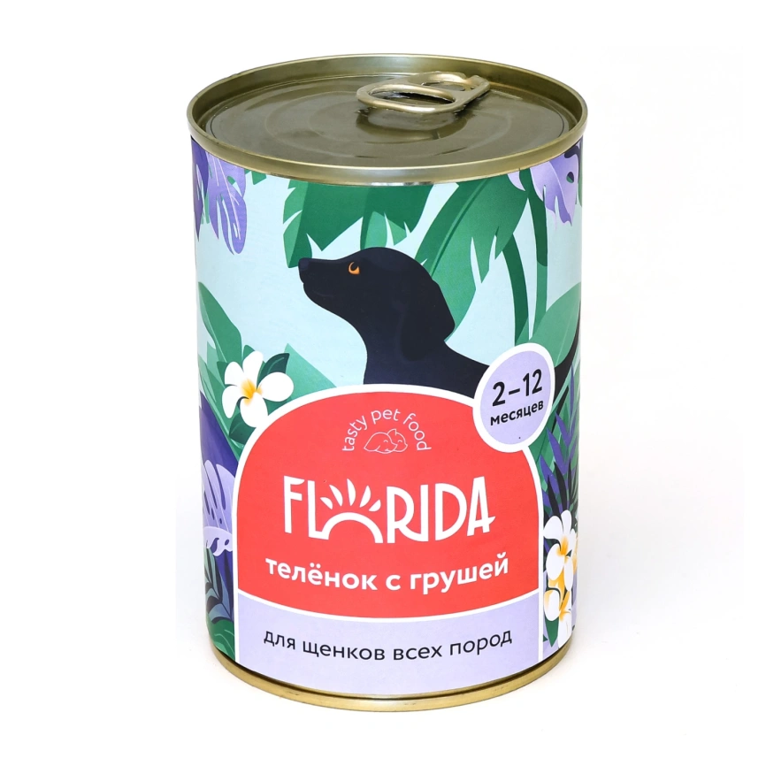 Влажный корм FLORIDA Pear для щенков с из телёнка и грушей, 400 г фото 1