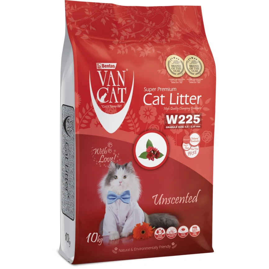 Наполнитель Van Cat для кошачьего туалета, комкующийся без пыли, натуральный, 12 л фото 1