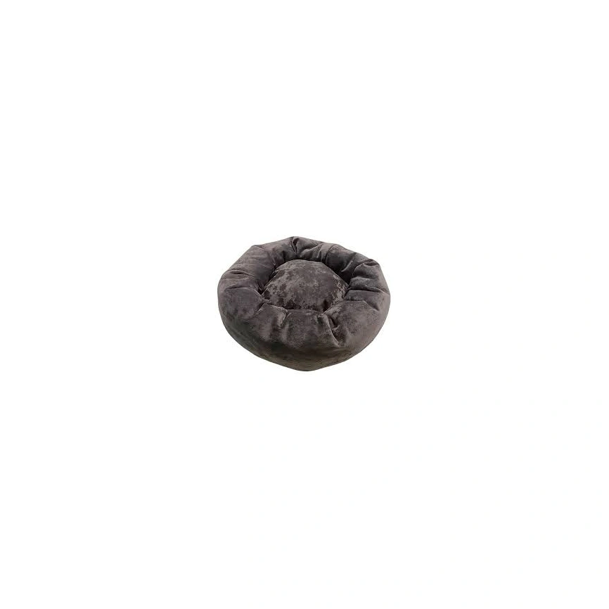 Лежак Homepet Plush для домашних животных, ватрушка графит, 62 см х 62 см х 17 см фото 1