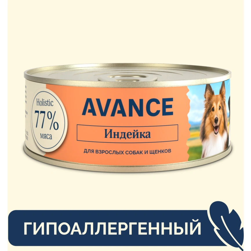 Влажный корм AVANCE holistiс Turkey для щенков и собак, с индейкой, 100 г фото 1