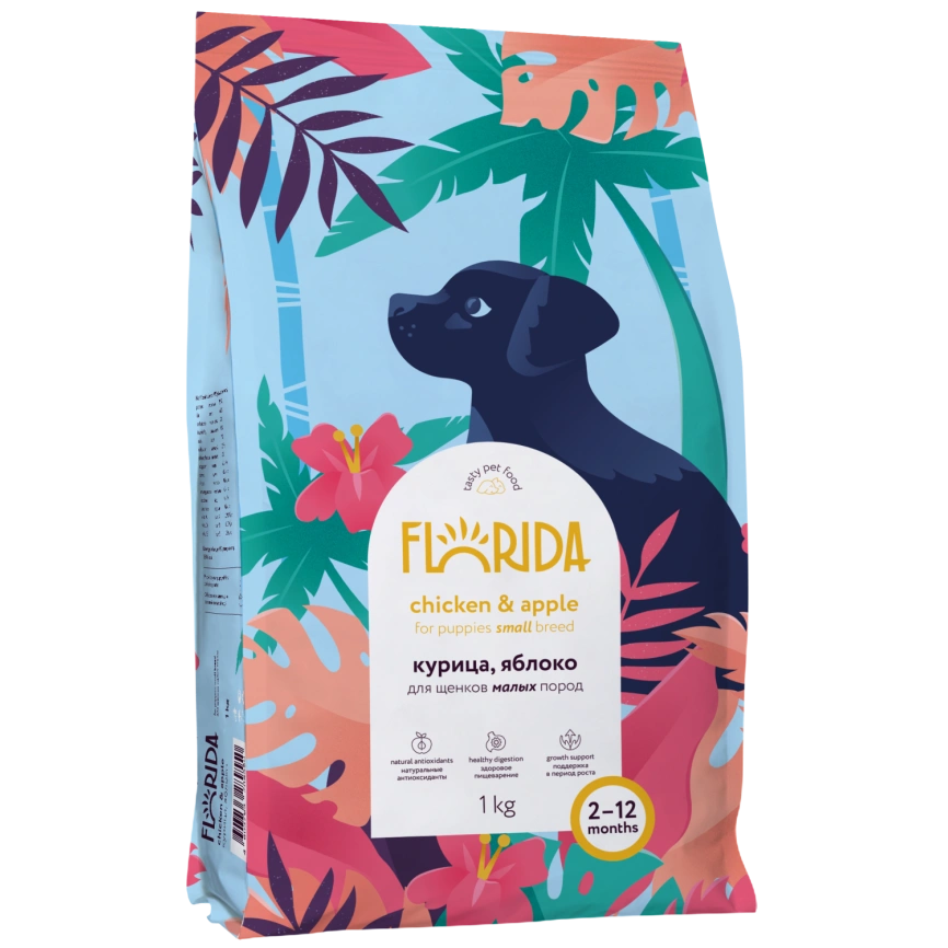 Сухой корм FLORIDA Small Puppy Chicken & Apple для щенков малых пород, с курицей и яблоком, 1 кг фото 2