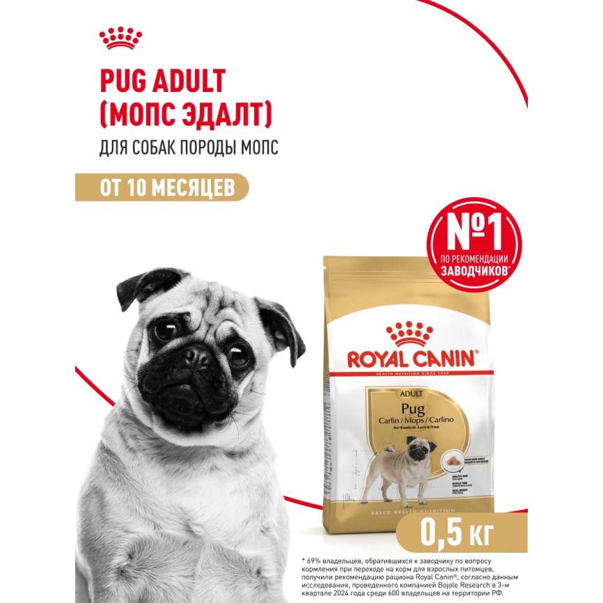 Сухой корм Royal Canin Pug Adult для взрослых собак, 500 г фото 15