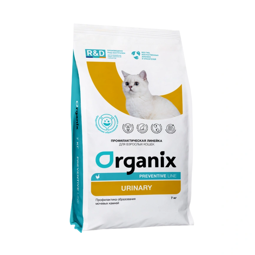 Сухой корм Organix Preventive Line Urinary для кошек профилактика образования мочевых камней, 7 кг фото 1