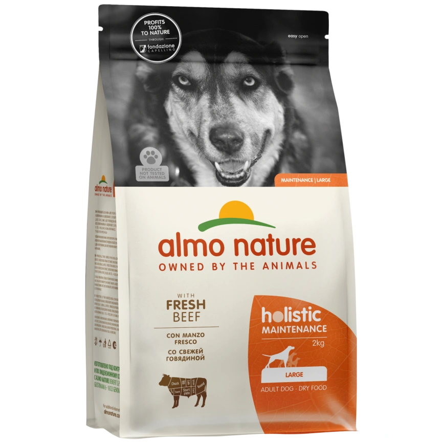 Сухой корм Almo Nature Beef & Rice для взрослых собак крупных пород со свежей говядиной и коричневым рисом, 2 кг фото 1