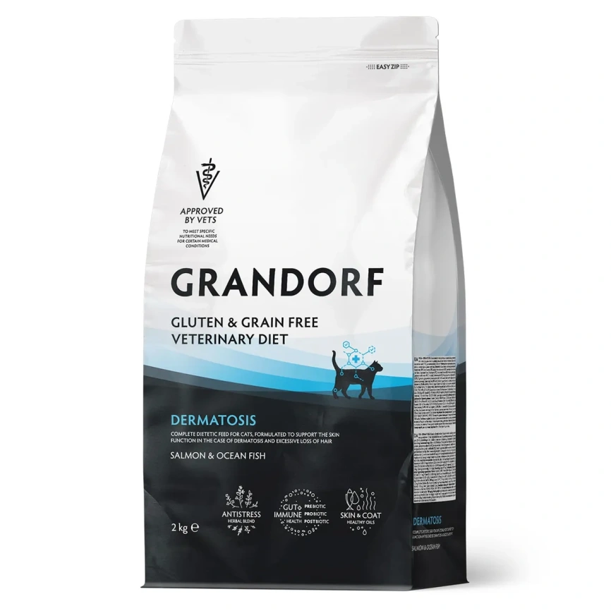Сухой корм Grandorf Veterinary Dermatosis для взрослых кошек при дерматозах, 2 кг фото 1