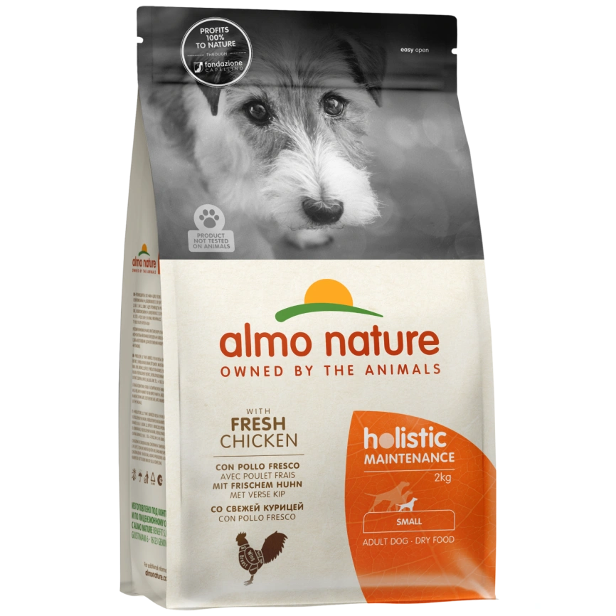 Сухой корм Almo Nature Chicken & Rice для взрослых собак малых пород со свежей курицей и коричневым рисом, 2 кг фото 1