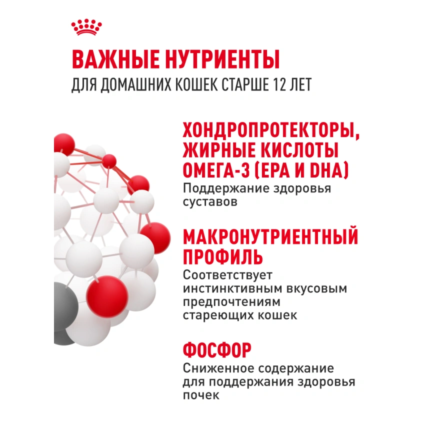 Влажный корм Royal Canin Ageing 12+ в соусе для стареющих кошек старше 12 лет, пауч, 85 г фото 9
