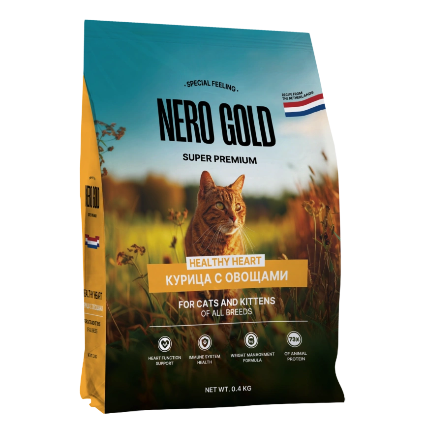 Сухой корм NERO GOLD Chicken & Vegetables для кошек и котят, с мясом курицы и овощами, 400 г фото 1