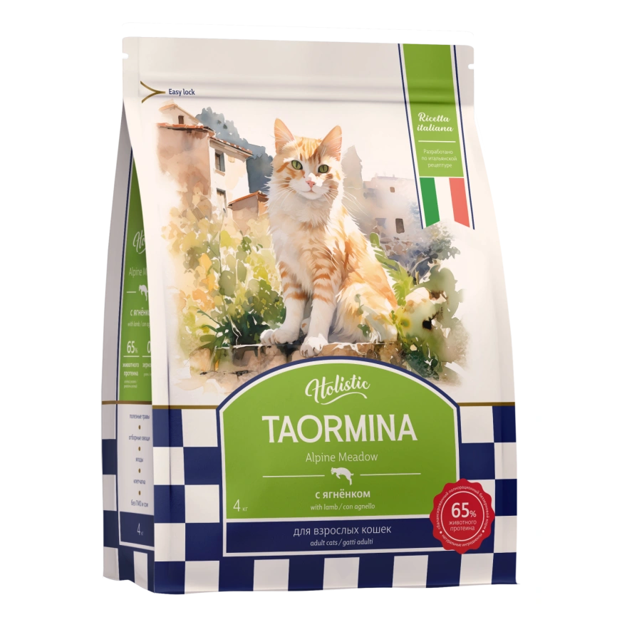 Сухой корм Taormina Lamb Alpine Meadow для взрослых кошек, с ягненком, 4 кг фото 1