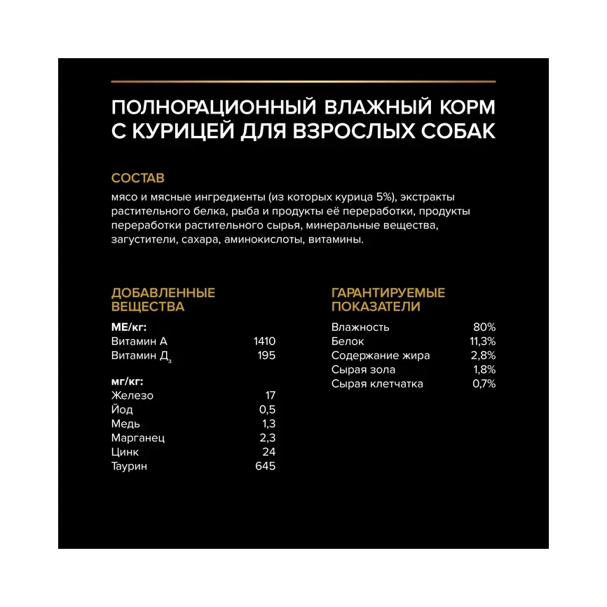 Влажный корм PRO PLAN Chicken для взрослых собак мелких и карликовых пород, склонных к набору веса, с курицей в соусе, 85 г фото 5