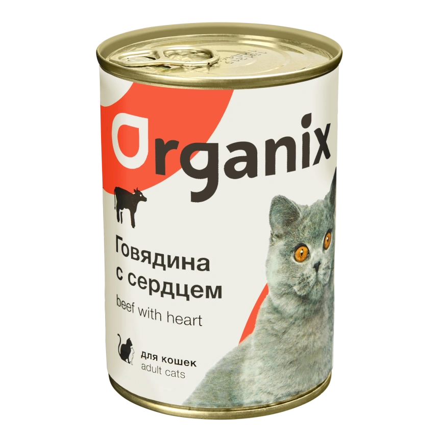 Влажный корм Organix Preventive Line Beef & Heart для кошек, с говядиной и сердцем, 410 г фото 1