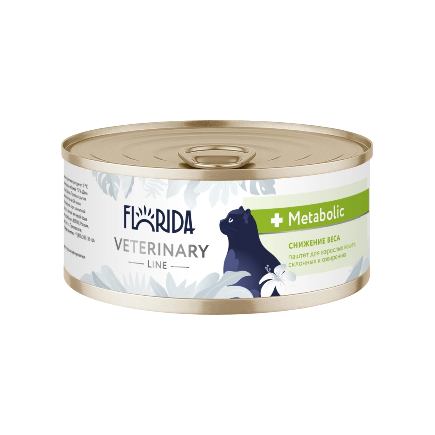 Влажный корм FLORIDA Veterinary диетический Metaboliс для взрослых кошек для снижения веса, склонных к ожирению, 100 г фото 1