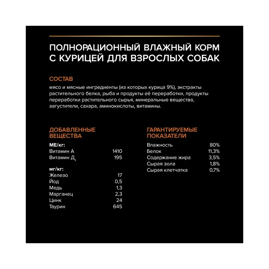Влажный корм PRO PLAN Chicken для взрослых собак мелких и карликовых пород, с курицей в соусе, 85 г фото 5
