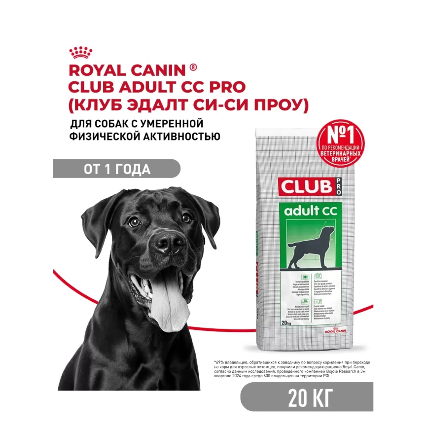 Сухой корм Royal Canin Club Adult Cс для взрослых собак, 20 кг фото 1