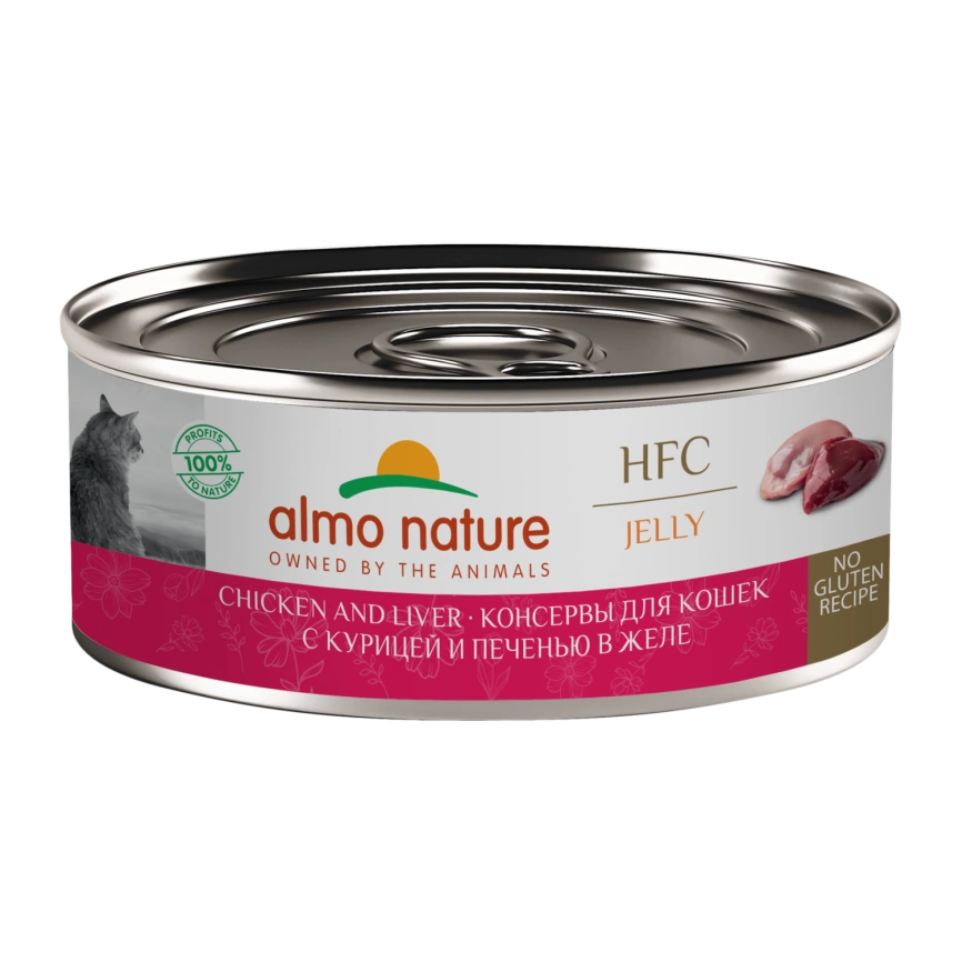 Влажный корм Almo Nature Chicken & Liver для кошек, с курицей и печенью в желе, 100 г фото 1