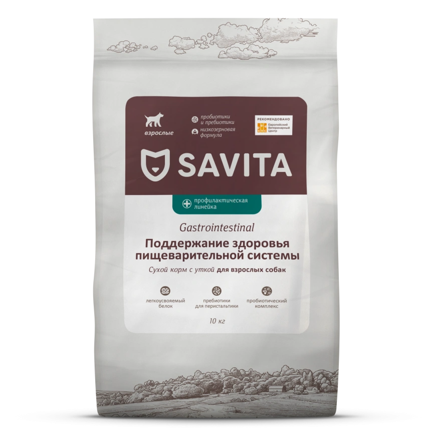 Сухой корм Savita Preventive Line GASTROINTESTINAL для собак для поддержания здоровья пищеварительной системы, 10 кг фото 1