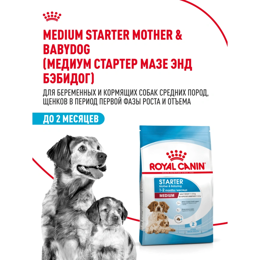 Сухой корм Royal Canin Medium Starter Mother & Babydog для собак, 12 кг фото 9