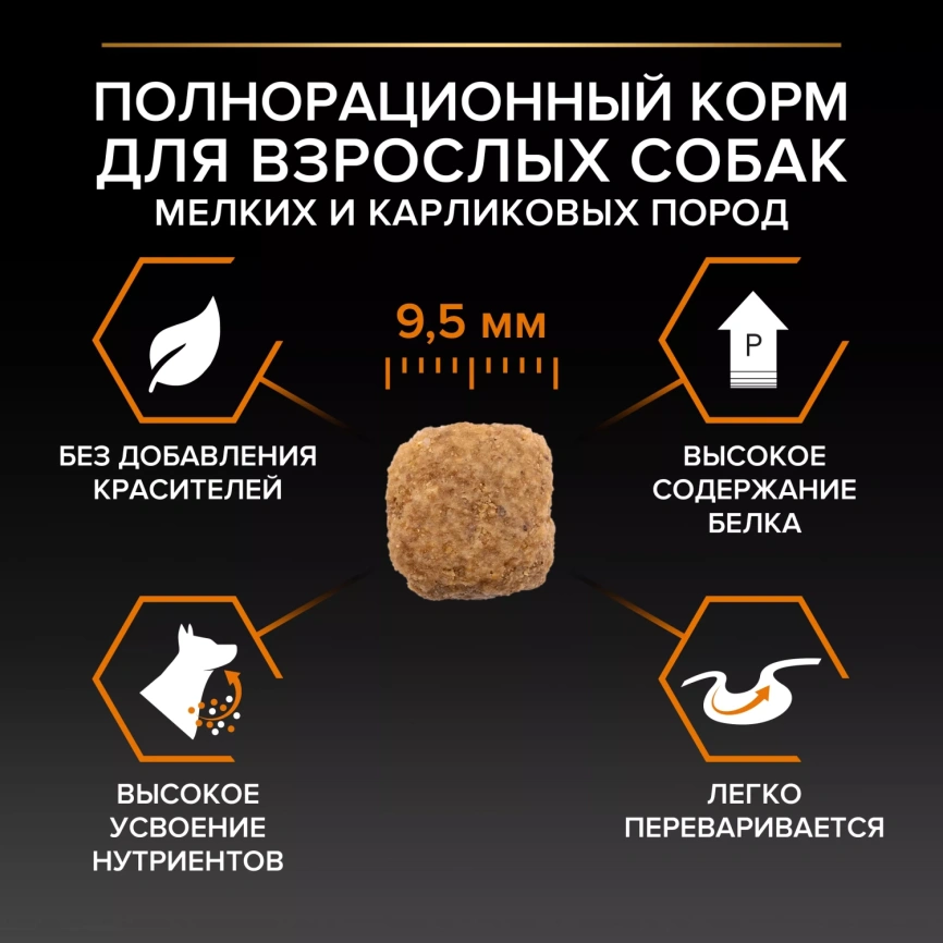 Сухой корм PRO PLAN Chicken для взрослых собак мелких и карликовых пород, с высоким содержанием курицы, 700 г фото 3