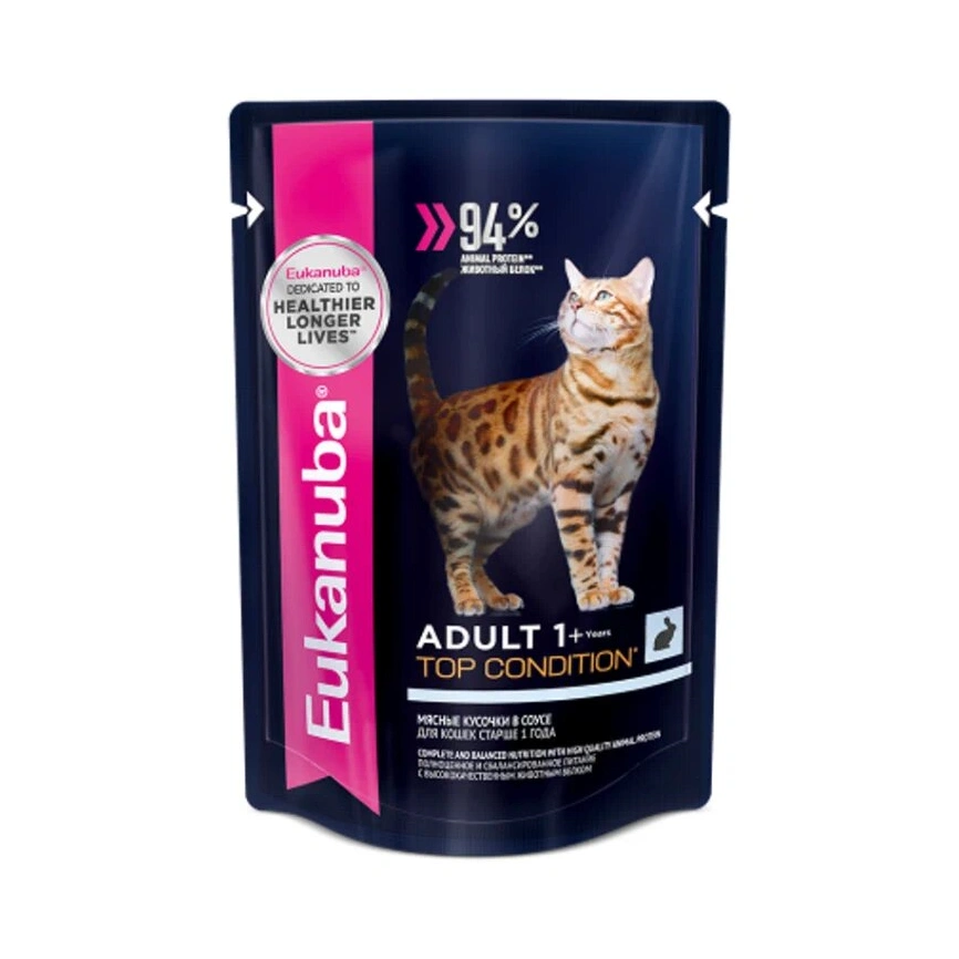 Влажный корм Eukanuba Top Condition Rabbit для взрослых кошек, с кроликом, 85 г фото 1