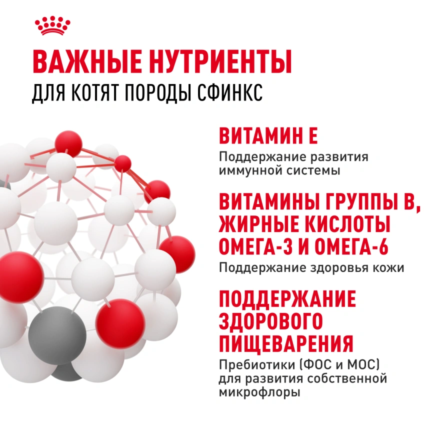 Сухой корм Royal Canin Sphynx Kitten для котят породы сфинкс до 12 месяцев, 400 г фото 5
