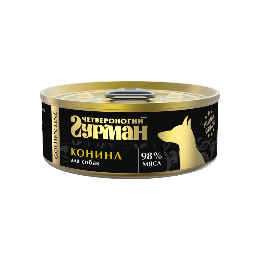 Влажный корм Четвероногий Гурман Golden line Horse Meat для собак, конина в желе, 100 г фото 1