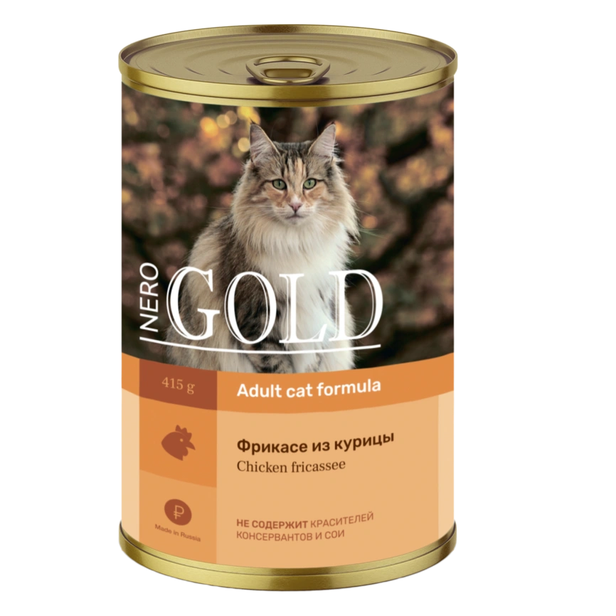 Влажный корм Nero Gold Chicken для кошек "Фрикасе из курицы", 415 г фото 1