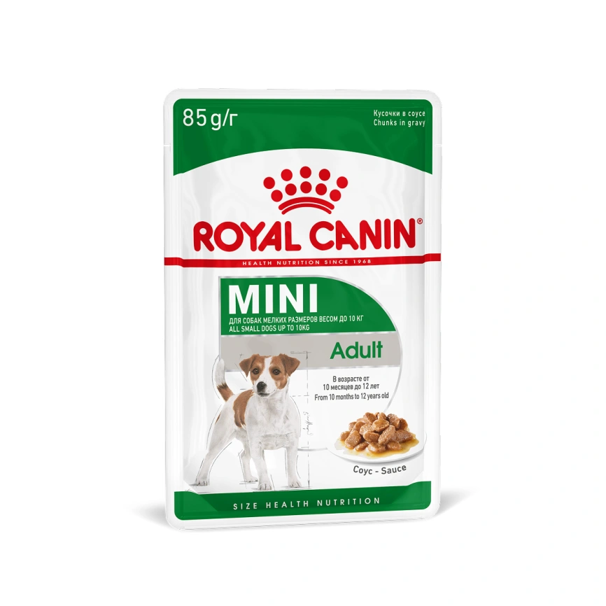 Влажный корм Royal Canin Mini Adult в соусе для взрослых собак мелких пород старше 10 месяцев, пауч, 85 г фото 24