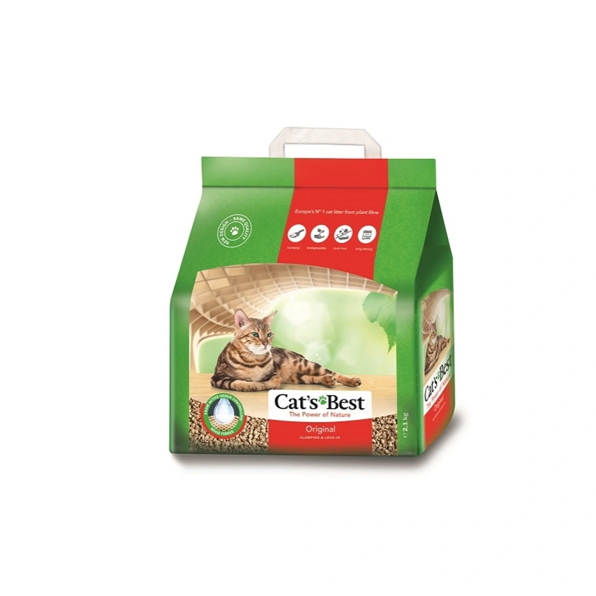 Наполнитель Cat`s Best Original для кошачьих туалетов, древесный комкующийся, 5 л фото 1
