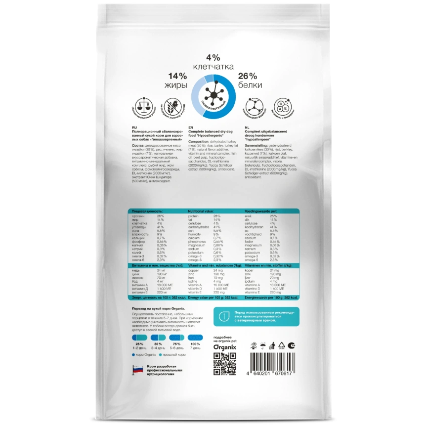 Сухой корм Organix Preventive Line Hypoallergeniс для собак гипоаллергенный, 2,5 кг фото 2