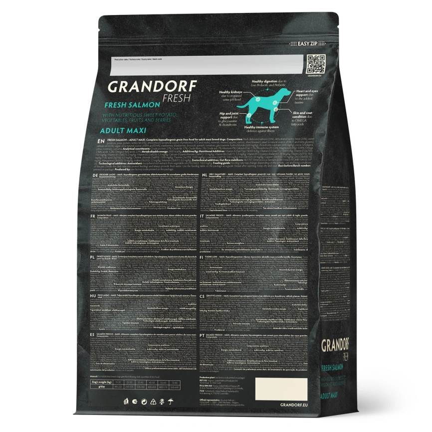 Сухой корм Grandorf Fresh Dog Salmon & Sweet Potato для взрослых собак крупных пород лосось, с бататом, 10 кг фото 2