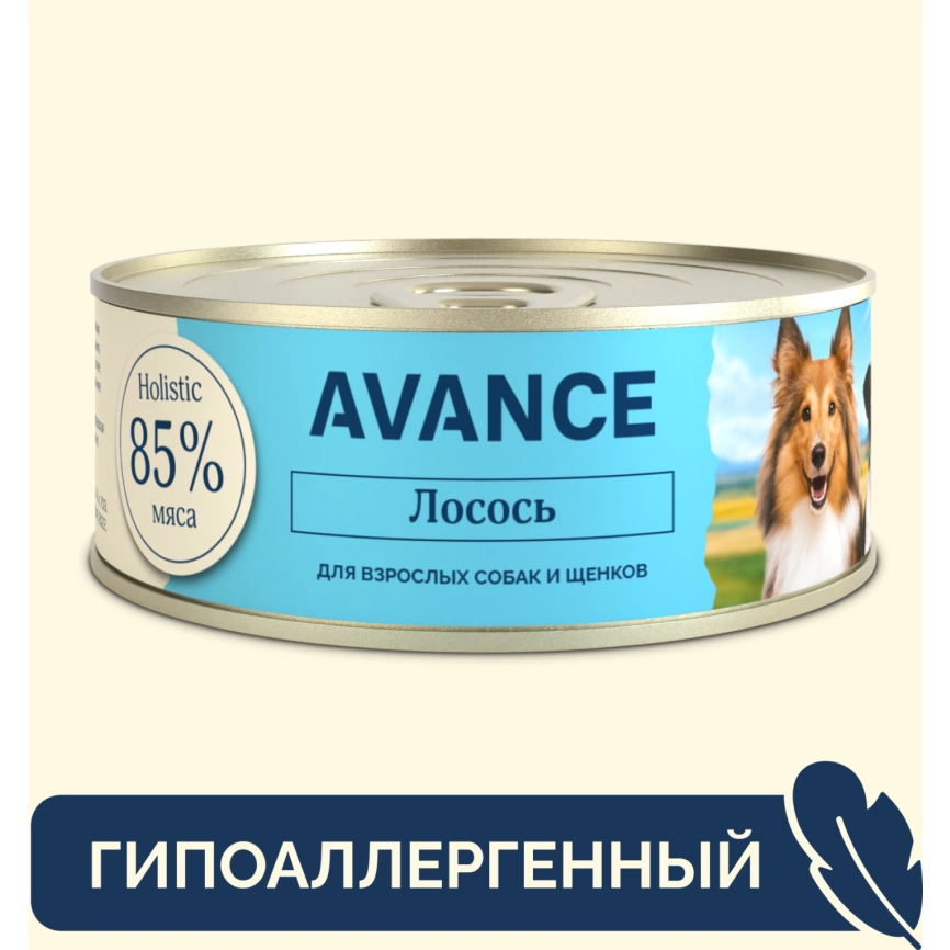 Влажный корм AVANCE holistiс Salmon для щенков и собак, с лососем, 100 г фото 1