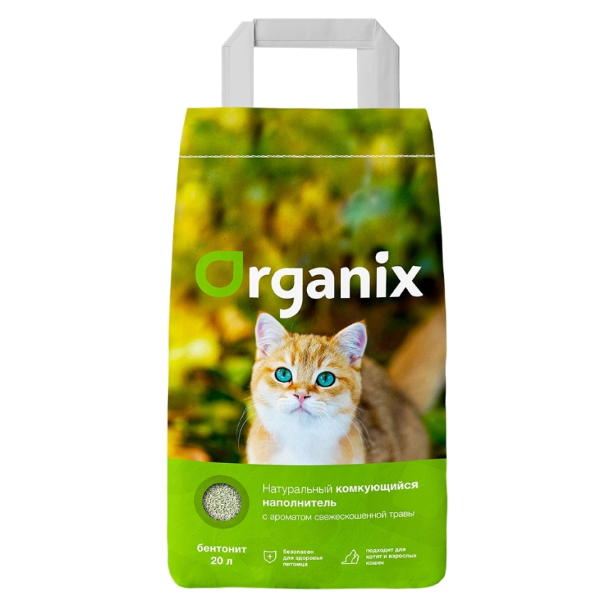Наполнитель Organix для кошачьего туалета, комкующийся с ароматом свежескошенной травы, 24 л фото 1