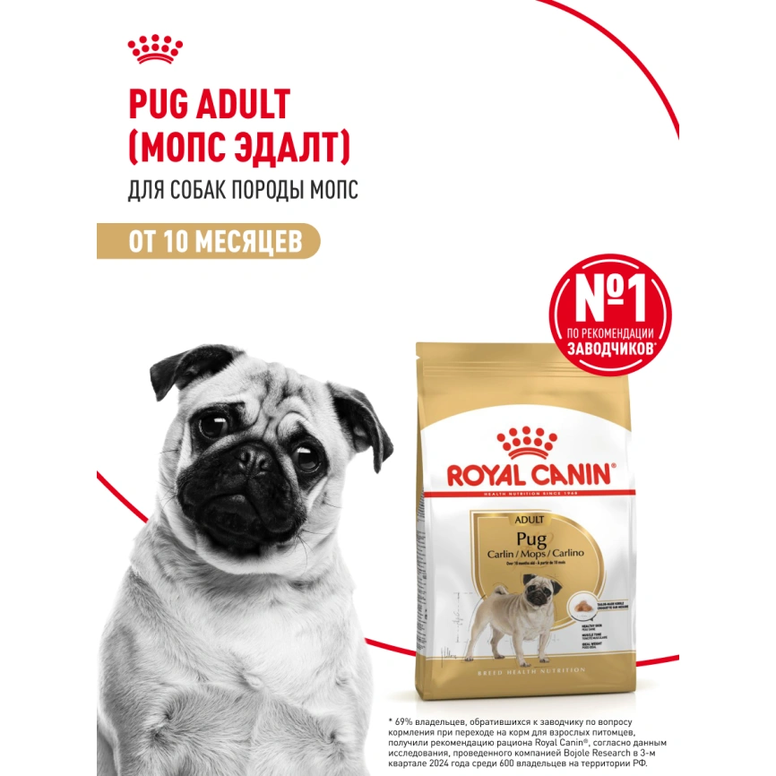 Сухой корм Royal Canin Pug Adult для взрослых собак, 1,5 кг фото 15