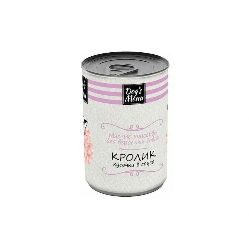 Влажный корм Dog`s Menu Rabbit для взрослых собак с кроликом кусочки в соусе, 340 г фото 1
