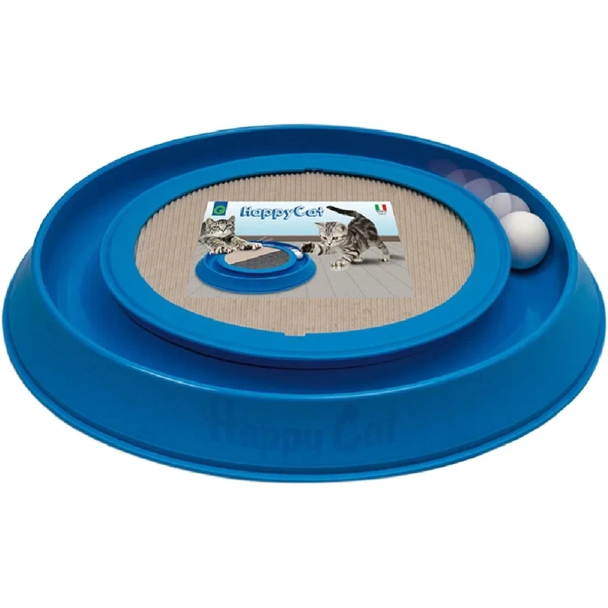 Игрушка Georplast Happycat когтеточка-игрушка с шариком ковролин, 41 см х 38 см х 5 см фото 1