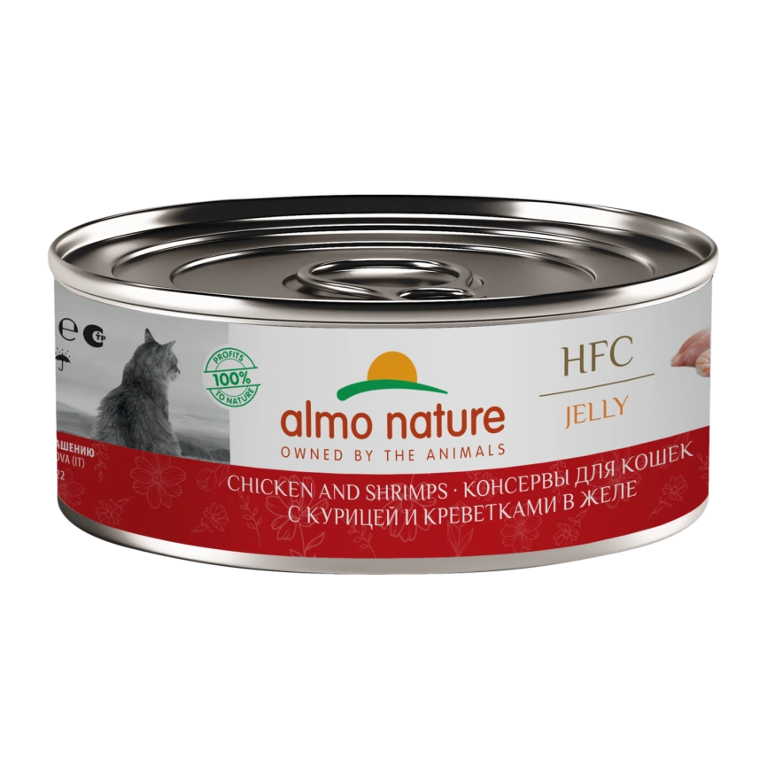 Влажный корм Almo Nature Chicken & Shrimp для кошек, с курицей и креветками в желе, 100 г фото 1