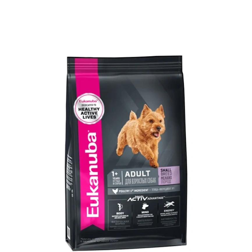 Сухой корм Eukanuba Adult Small Breed для взрослых собак мелких пород, с птицей, 15 кг фото 1
